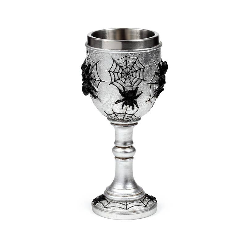 Kate's Clothing Gothic Spider Web Goblet – Resin and Stainless Steel