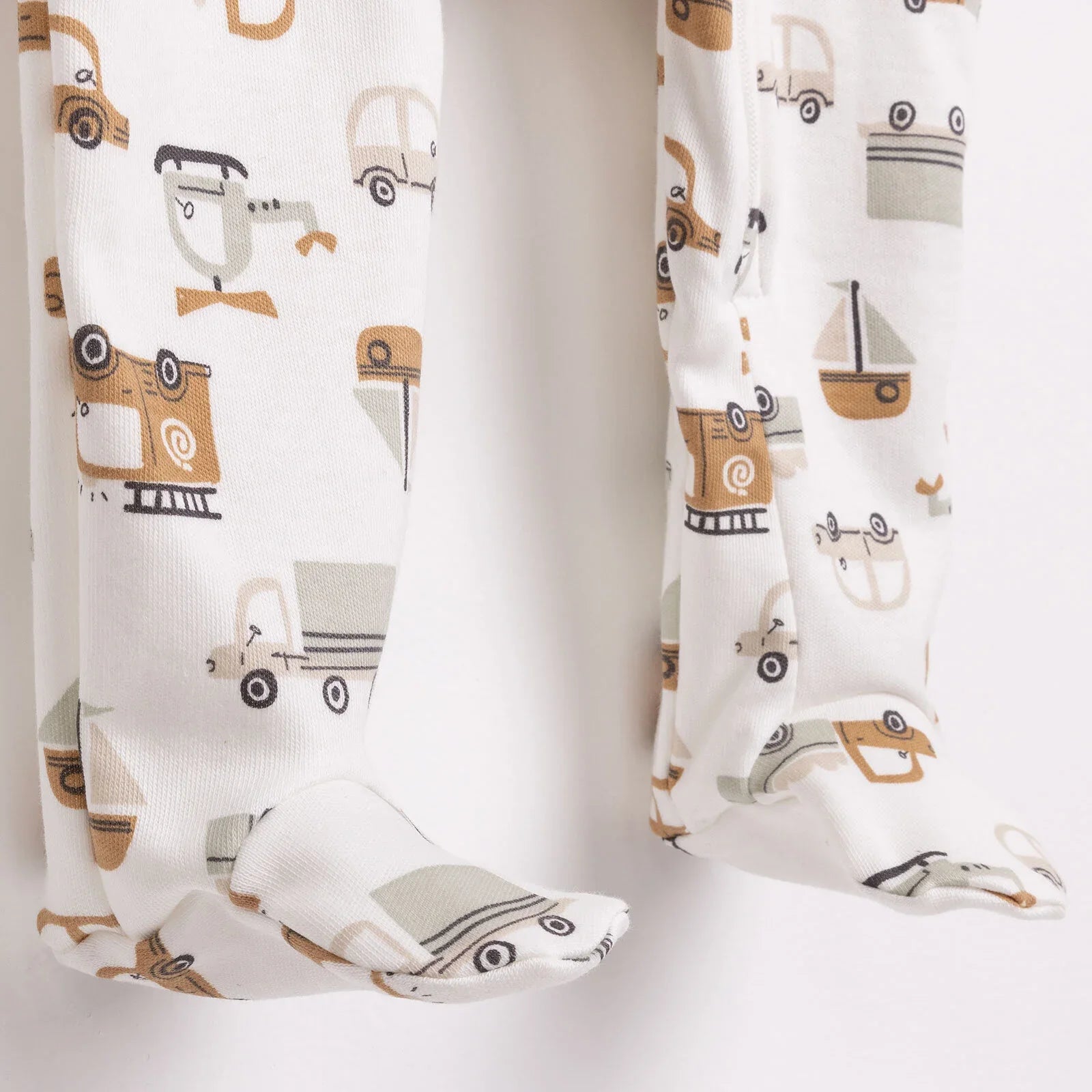 HelloBaby Newborn Footed Romper B - Ecru