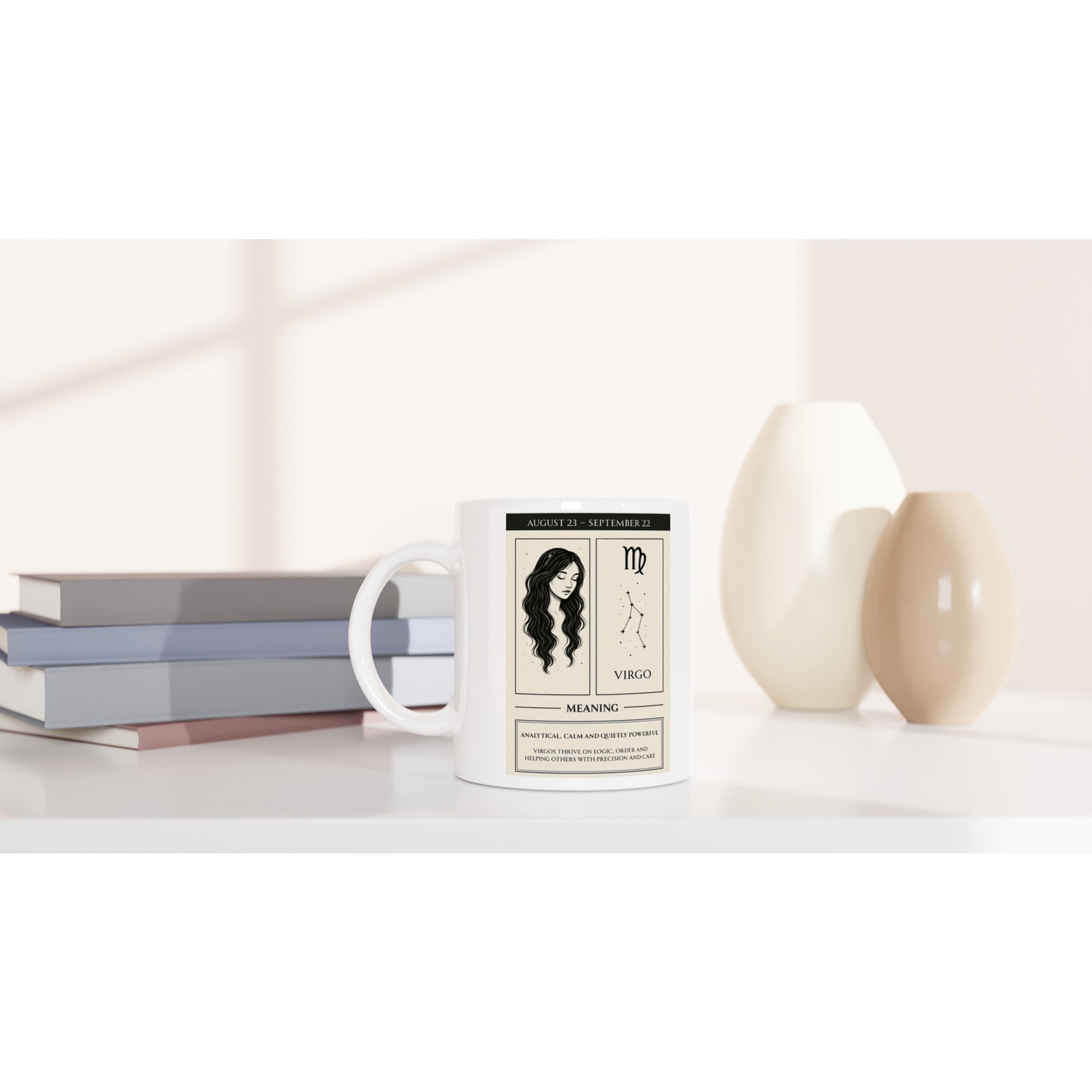 Virgo Zodiac Sign Mug - Ceramic Astrology Gift with Meaning - 11oz Dishwasher Safe Cup