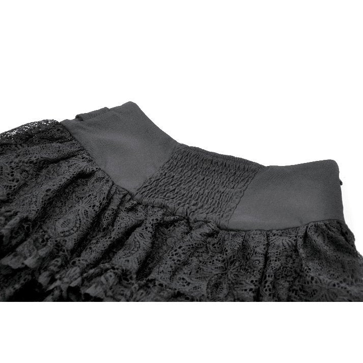 Dark in Love Astrid Black Lace Mini Skirt – Gothic Punk Buckle Style