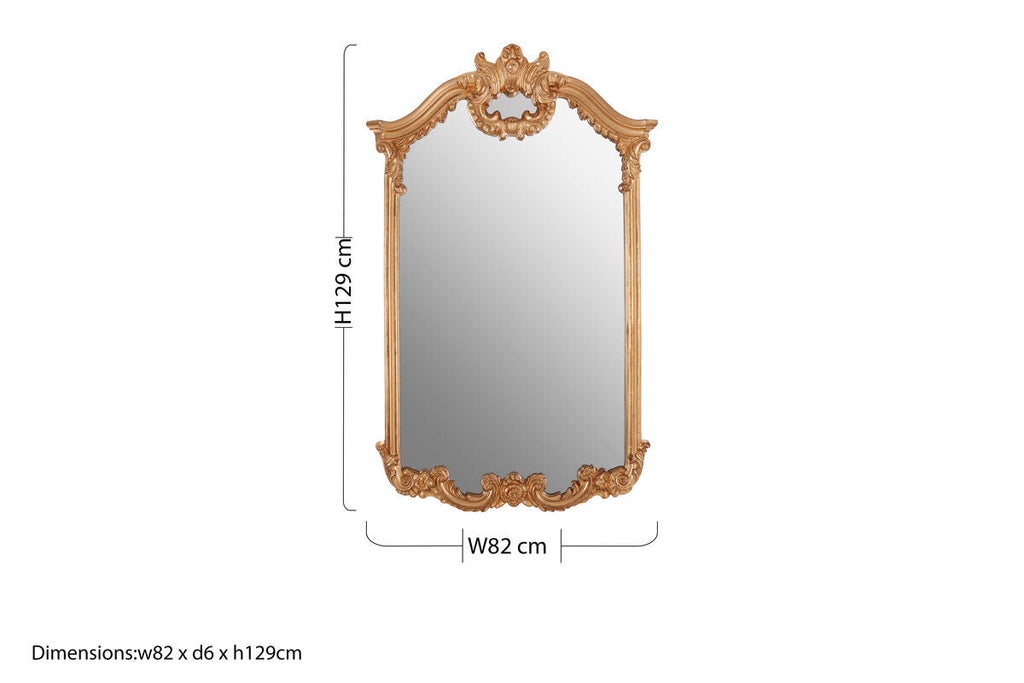 Orsina Grace Gold Wall Mirror – Neoclassical Arched Antique Style