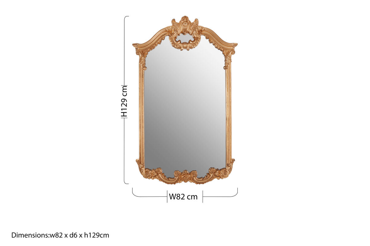 Orsina Grace Gold Wall Mirror – Neoclassical Arched Antique Style