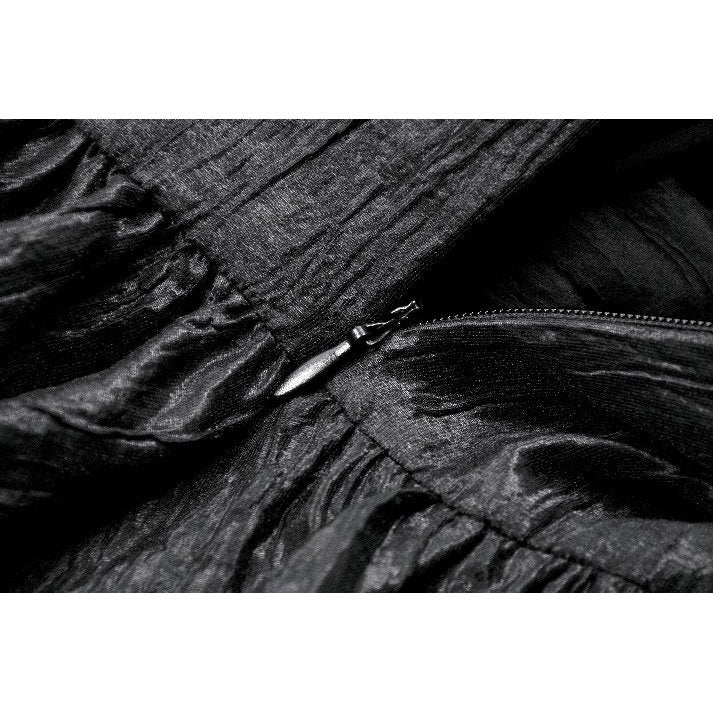 Dark in Love Shadow Lament Black Ruched Lace Gothic Lolita Dress