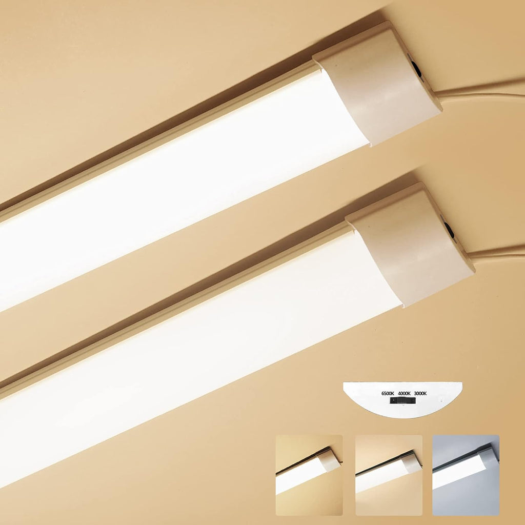 Sundertech 3FT LED Batten Light 2-Pack | 25W 3CCT Selectable Slim Fixture