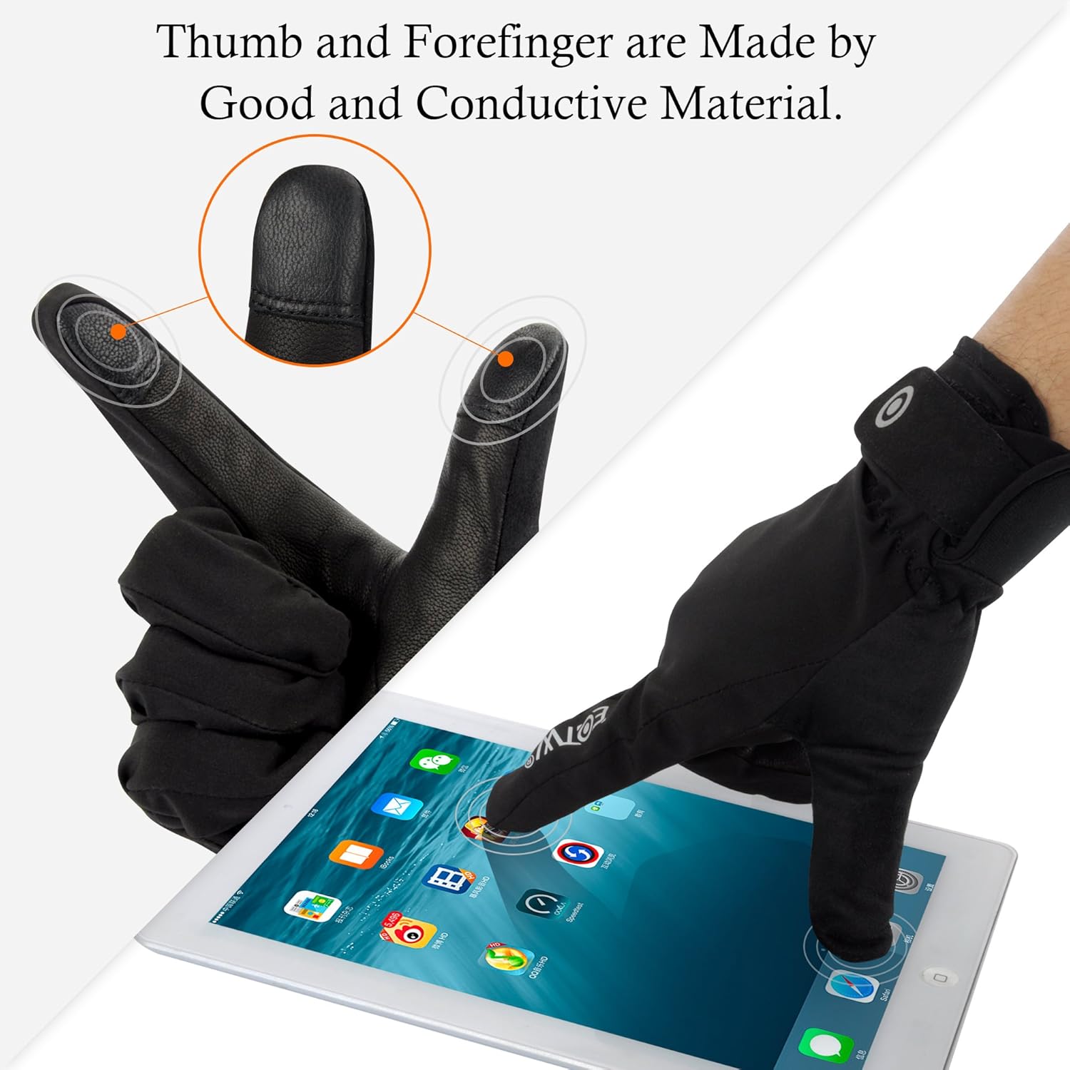 EOTW Winter Gloves – Windproof Thermal Cycling & Running Gear, Black
