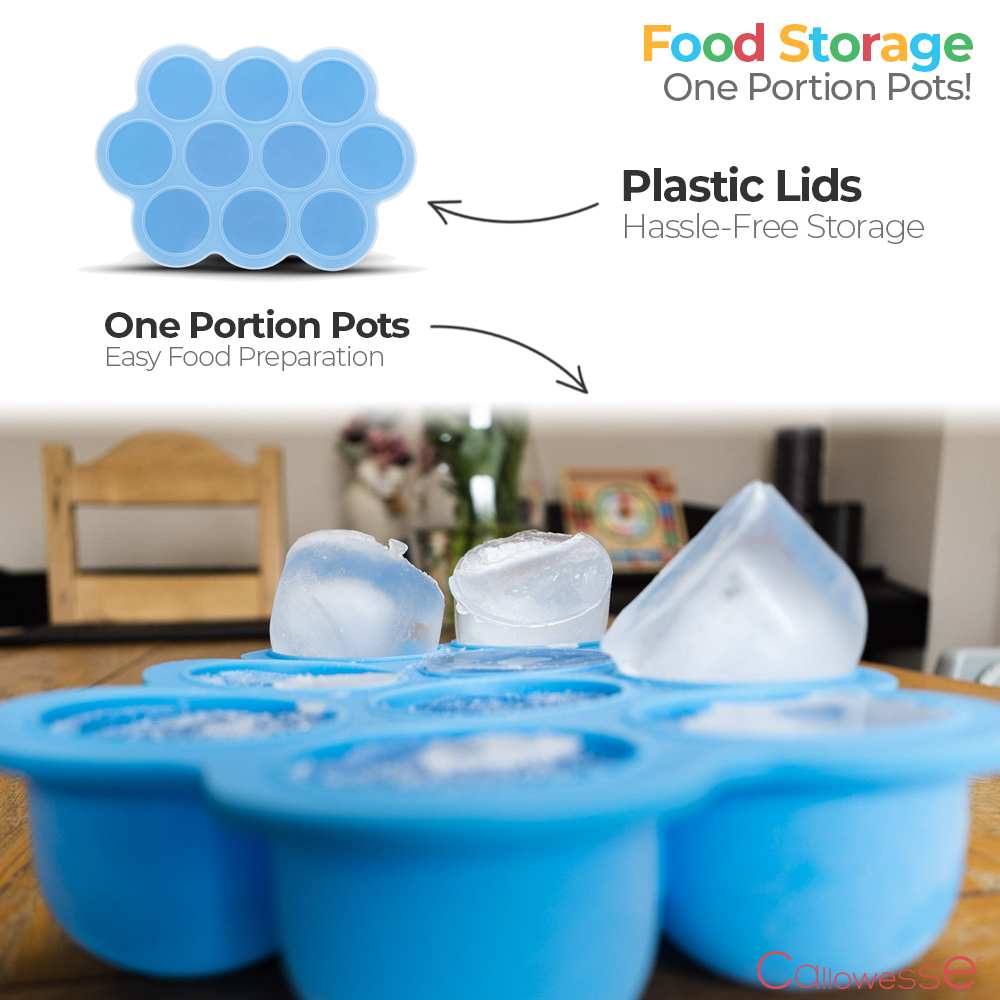 Callowesse Silicone Food Portion Storage Container & Lid – Green