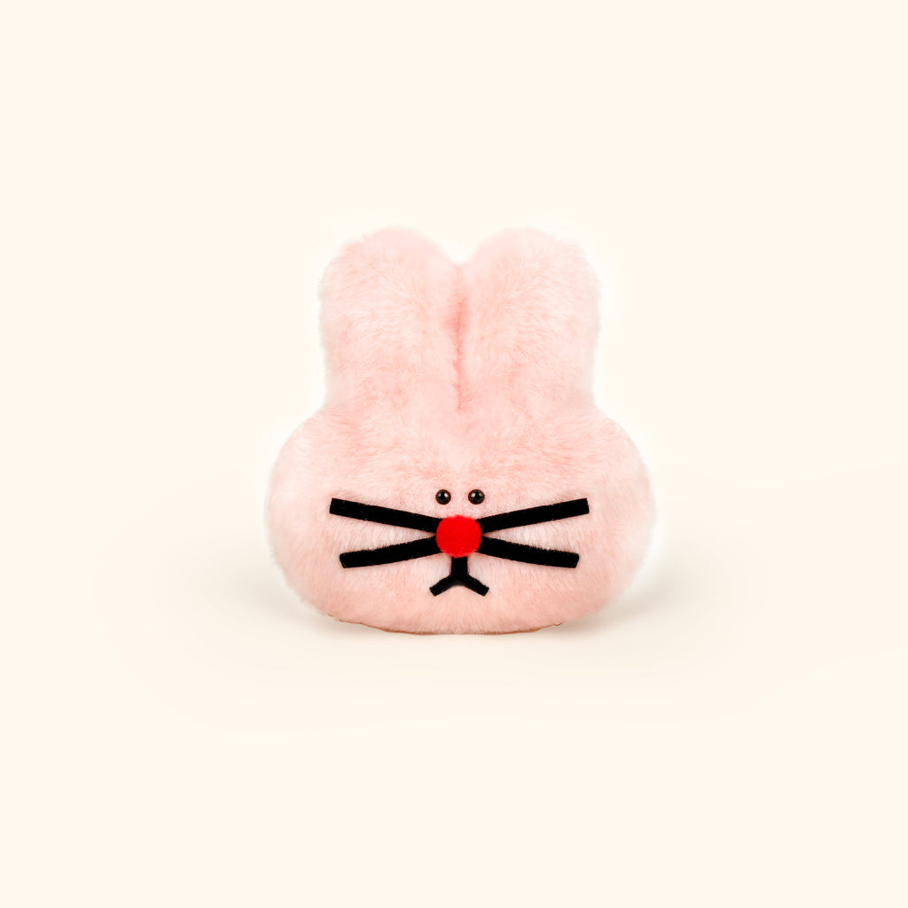 Pink Bunny Plush Charm – Handmade Polar Fleece Rabbit Toy by LuLuFun Studio
