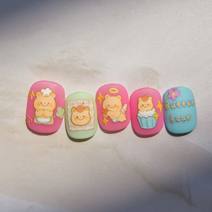 LuLuFun Studio Butter Bear 5D Nail Deco Sticker - DIY Nail Art Decals