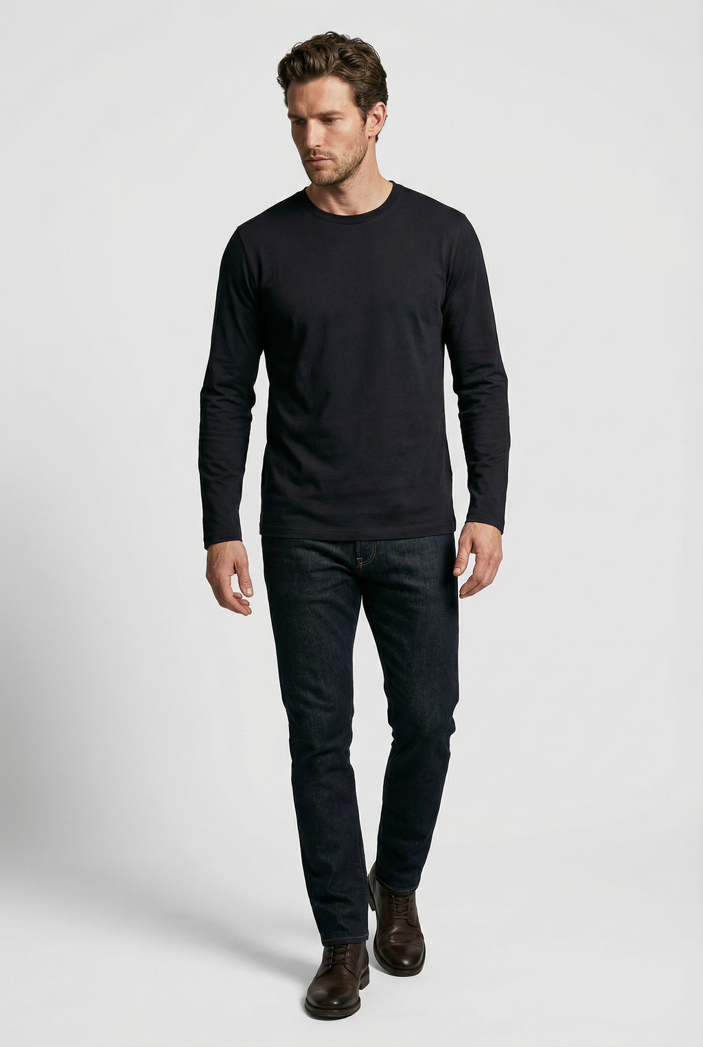 Bevis Long Sleeve Cotton t-shirt -Black