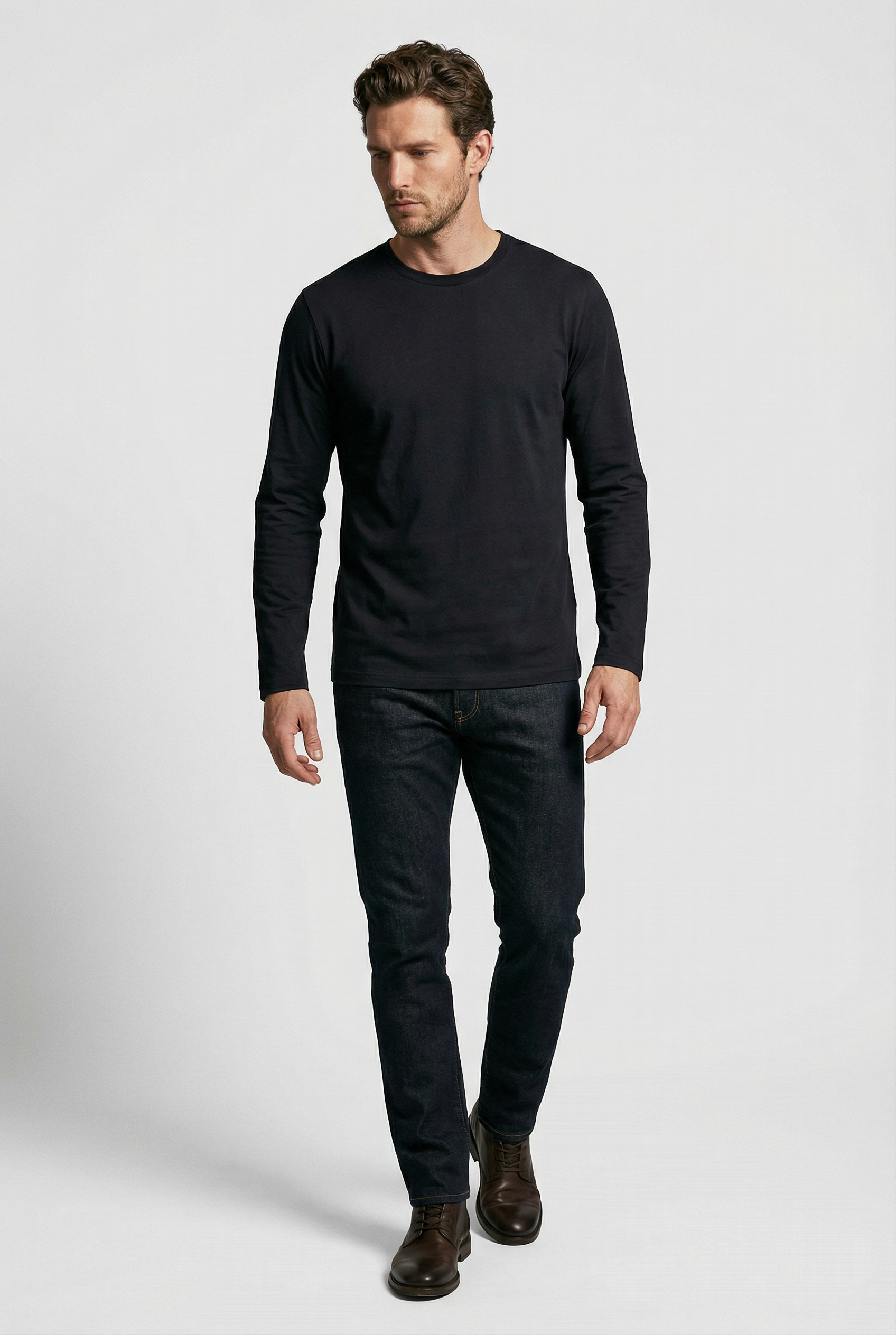 Bevis Long Sleeve Cotton t-shirt -Black