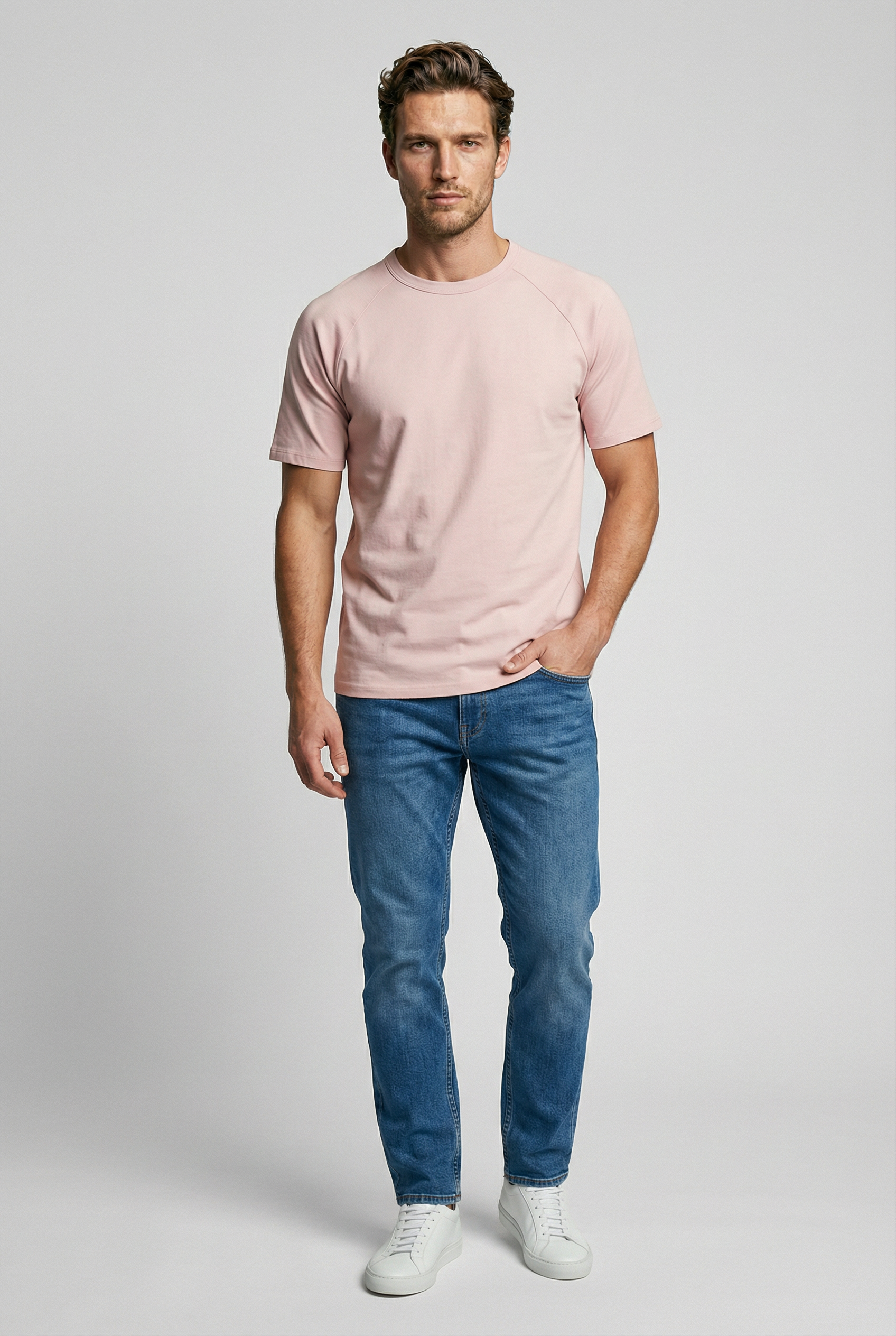 Hoxton Raglan Sleeve Fitted T-shirt - Nude