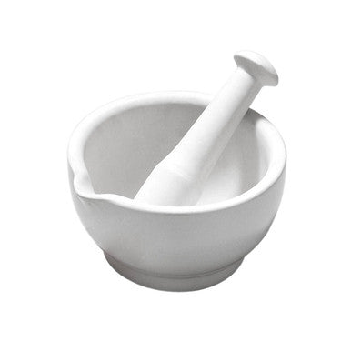Orsina From Scratch Large Mortar and Pestle – White Ceramic Spice Grinder