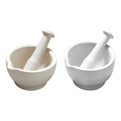 Orsina From Scratch Large Mortar and Pestle – White Ceramic Spice Grinder