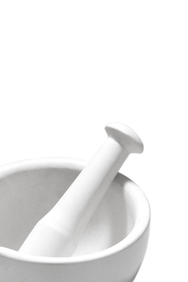 Orsina From Scratch Large Mortar and Pestle – White Ceramic Spice Grinder
