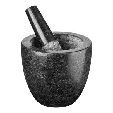Orsina Norse Speckled Charcoal Granite Mortar and Pestle Set