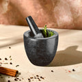 Orsina Norse Speckled Charcoal Granite Mortar and Pestle Set