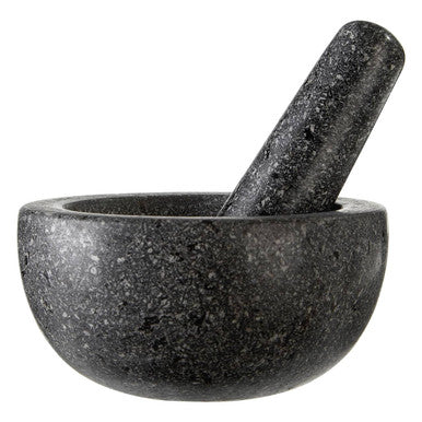 Orsina Norse Speckled Charcoal Granite Tall Mortar and Pestle