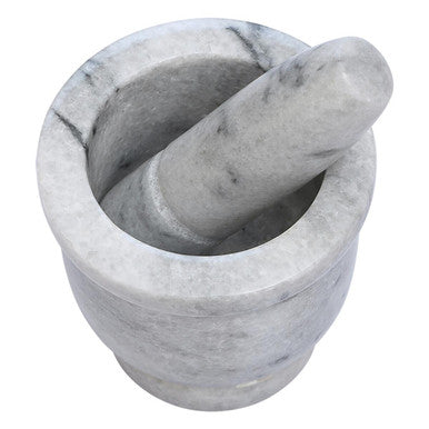 Orsina Salerno White Marble Mortar and Pestle – Large Spice Grinder