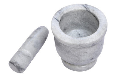 Orsina Salerno White Marble Mortar and Pestle – Large Spice Grinder