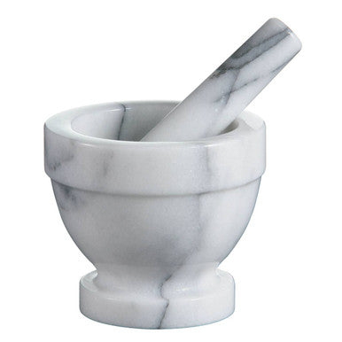 Orsina Salerno White Marble Mortar and Pestle – Large Spice Grinder