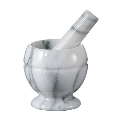 Orsina Salerno White Marble Mortar and Pestle Set – Small Spice Grinder
