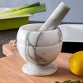 Orsina Salerno White Marble Mortar and Pestle Set – Small Spice Grinder