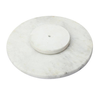 Orsina Salerno White Marble Lazy Susan – Rotating Stone Serving Tray