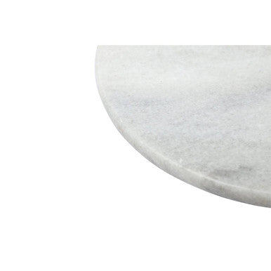 Orsina Salerno White Marble Lazy Susan – Rotating Stone Serving Tray