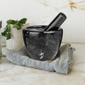 Orsina Marmore Black Marble Mortar and Pestle – Solid Stone Spice Grinder