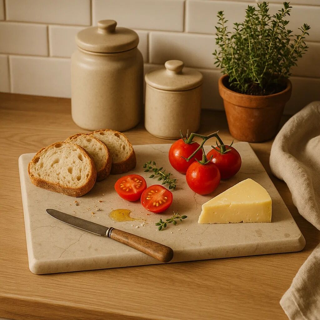 Orsina Himaya Champagne Marble Rectangular Chopping and Serving Board