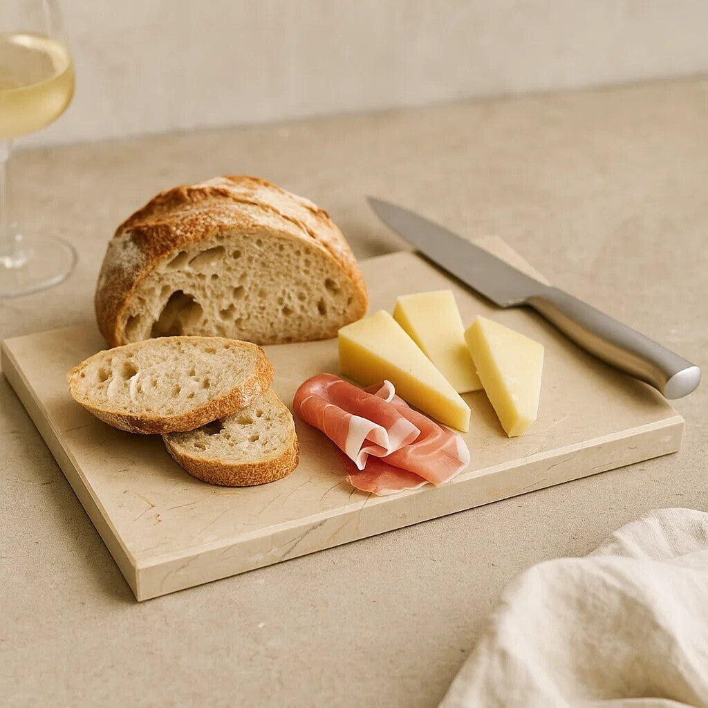Orsina Himaya Champagne Marble Rectangular Chopping and Serving Board