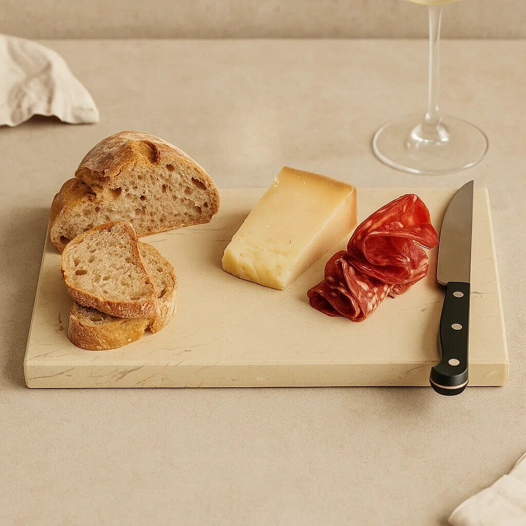 Orsina Himaya Champagne Marble Rectangular Chopping and Serving Board