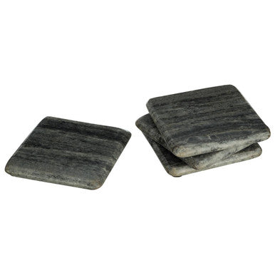 Orsina Grey Marble Square Coasters – Set of 4 Natural Stone Coasters