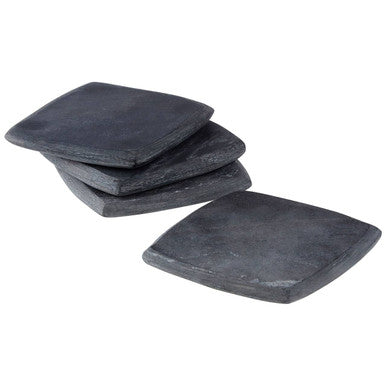 Orsina Dark Grey Marble Square Coasters – Set of 4 Stone Coasters