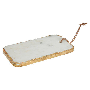 Orsina White Marble Chopping and Serving Board with Gold Foil Detail