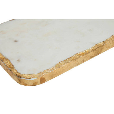 Orsina White Marble Chopping and Serving Board with Gold Foil Detail