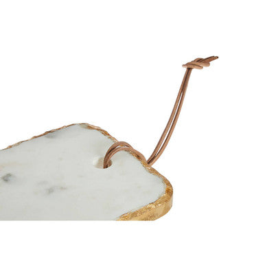 Orsina White Marble Chopping and Serving Board with Gold Foil Detail