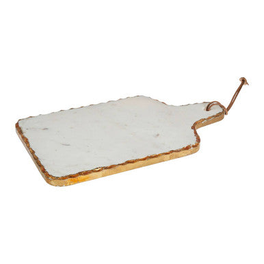 Orsina Empire White Marble and Gold Serving Paddle Board – 15 Inch