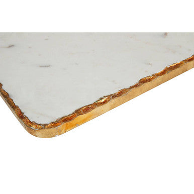 Orsina Empire White Marble and Gold Serving Paddle Board – 15 Inch