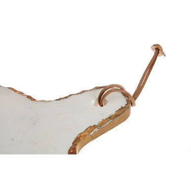 Orsina Empire White Marble and Gold Serving Paddle Board – 15 Inch