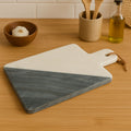 Orsina Bulgari White and Grey Marble Paddle Board Serving Platter
