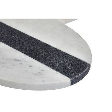 Orsina White and Grey Marble Round Paddle Board | Cheese Serving Tray