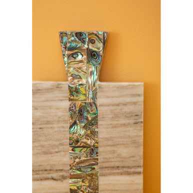 Orsina Imogen Small Beige Marble Paddle Board with Paua Shell Inlay