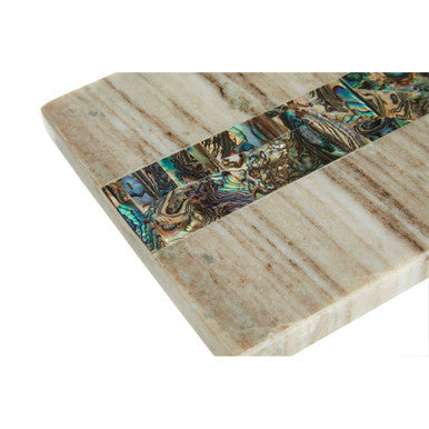 Orsina Imogen Small Beige Marble Paddle Board with Paua Shell Inlay