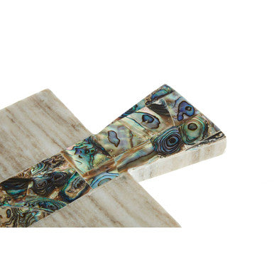 Orsina Imogen Small Beige Marble Paddle Board with Paua Shell Inlay