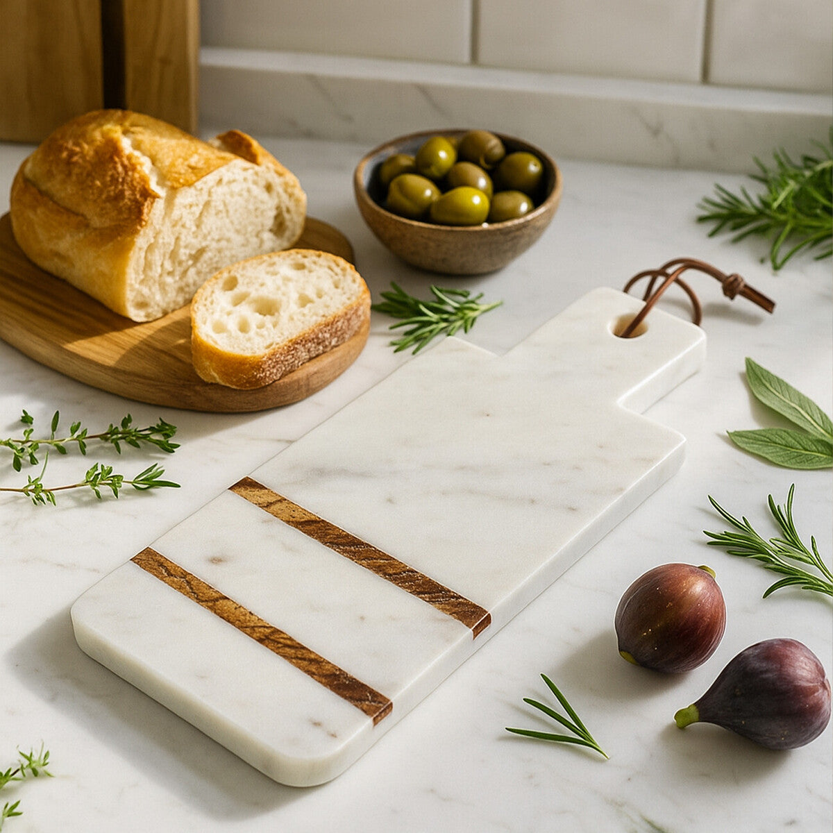 Orsina Annika Marble Paddle Board – White and Brown Forest Stone