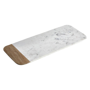 Orsina Monzaro White Marble and Mango Wood Small Serving Tray