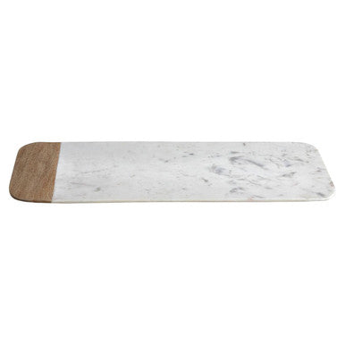 Orsina Monzaro White Marble and Mango Wood Small Serving Tray