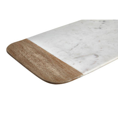 Orsina Monzaro White Marble and Mango Wood Small Serving Tray