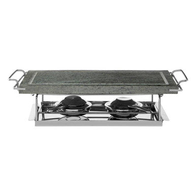 Orsina Damien Tabletop Hot Stone Griddle – Green Marble & Chrome